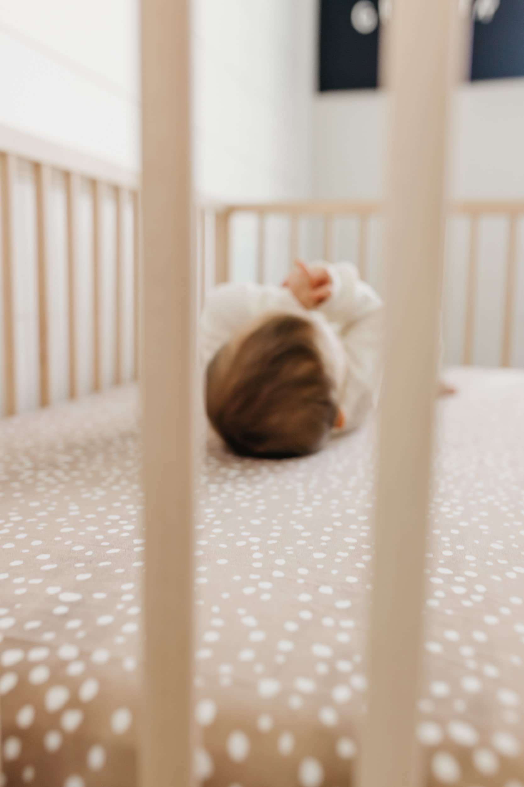 Copper Pearl giftable packaging for baby crib sheets shows an ideal shower gift.