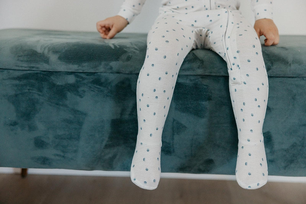 Copper Pearl Haze prints highlight stylish, modern baby pajamas