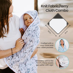 Copper Pearl hooded bath towel 33x33-inch size provides generous newborn to toddler coverage.