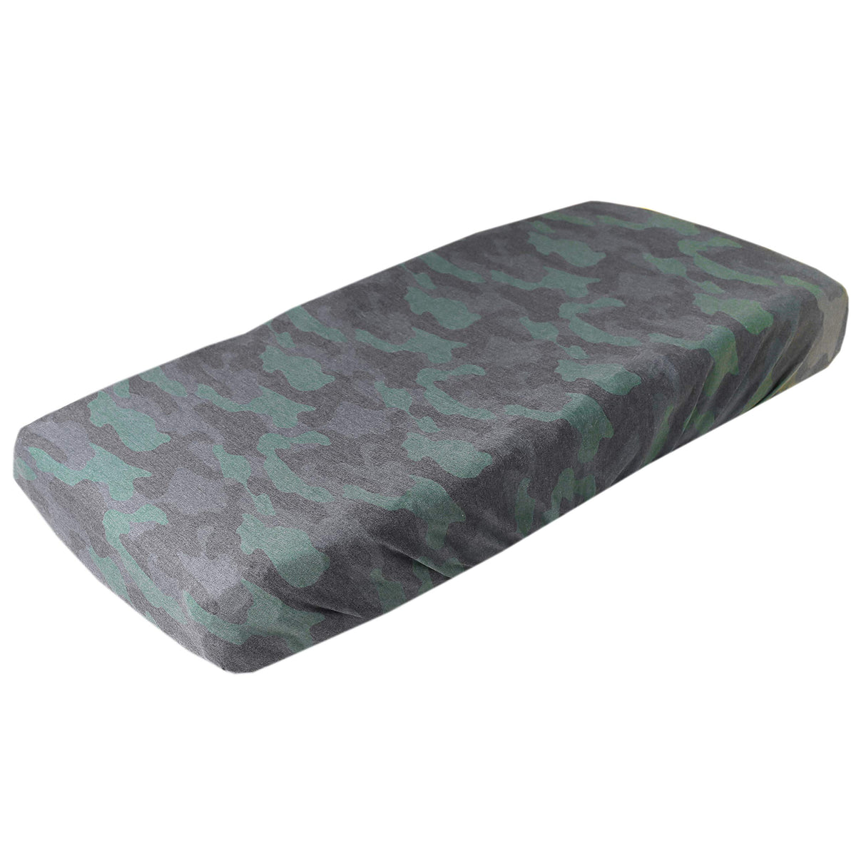 Copper Pearl Hunter knit changing pad cover closeup shows soft fabric for baby comfort and durability.