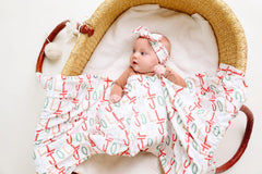 Copper Pearl Jolly swaddle closeup shows soft premium fibers for gentle skin contact