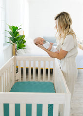 Copper Pearl Journey modern design brightens a nursery and coordinates with other pieces.