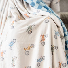 Copper Pearl Ryder throw, reversible sides shown for adaptable warmth