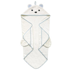 Copper Pearl Juno hooded towel pocket detail keeps tiny hands warm.