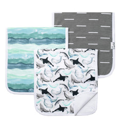 Copper Pearl Kai Set burp cloths pattern-front for cozy absorbent use