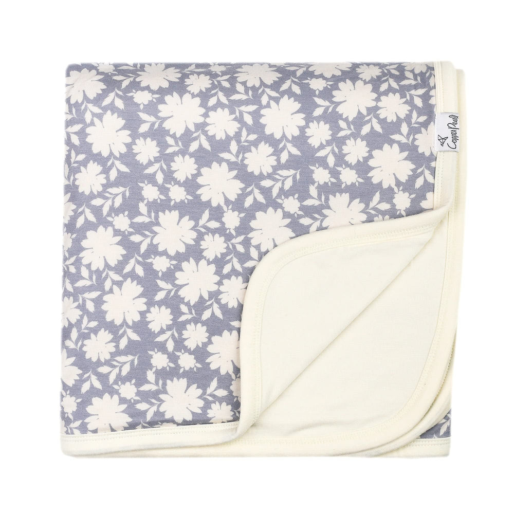 Copper Pearl Lacie three-layer baby blanket closeup shows ultra-soft, breathable knit.