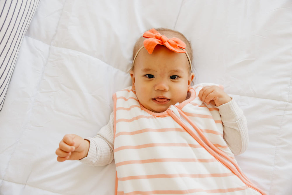 Copper Pearl Lainey sleep bag neck detail is tag-free for gentle contact.
