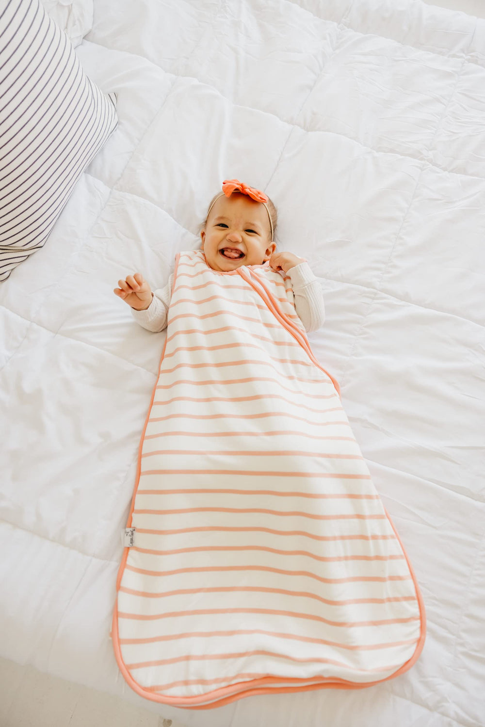 Copper Pearl Lainey sleep bag prints showcase modern nursery style.