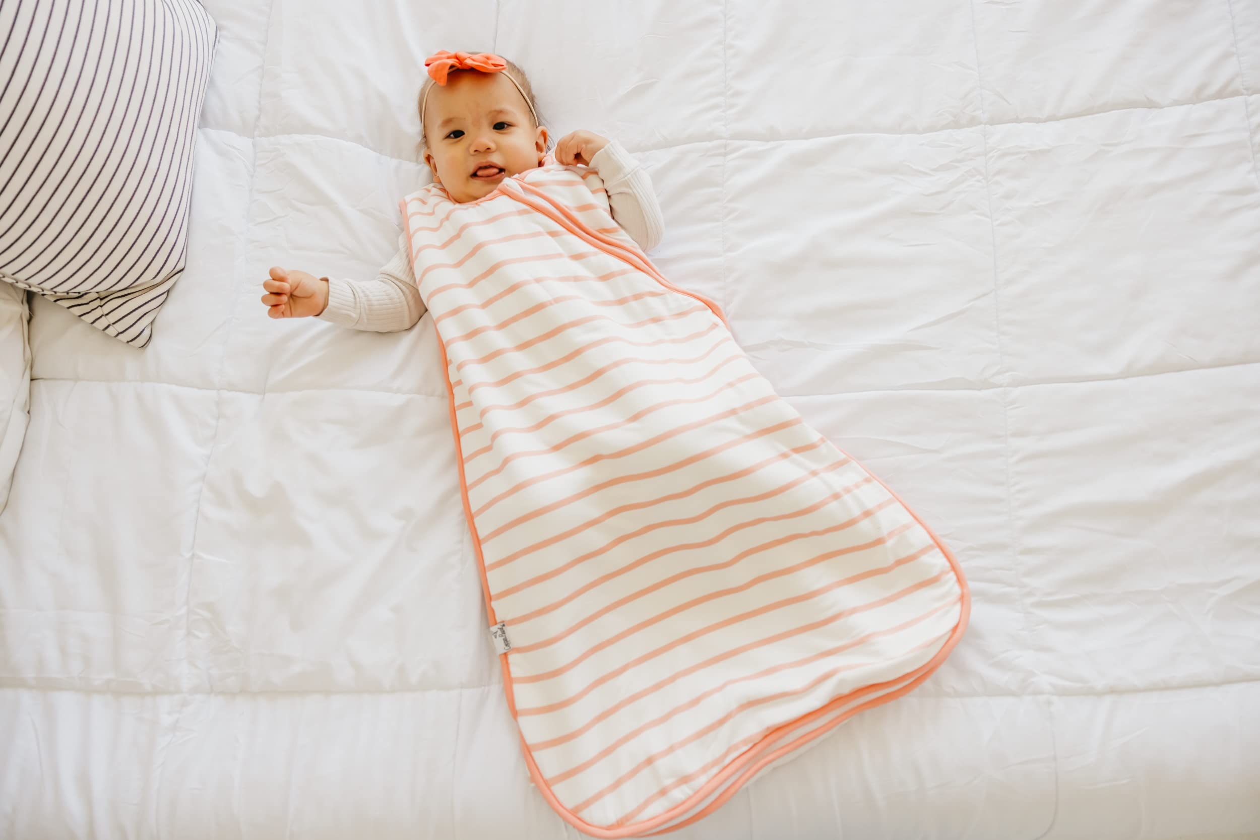 Copper Pearl Lainey sleep bag sleeveless design supports year-round warmth and comfort.