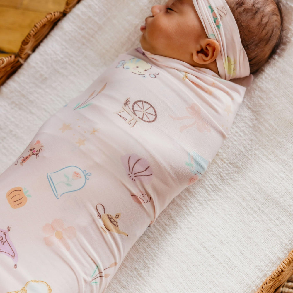 Copper Pearl large swaddle with serged edges for durability