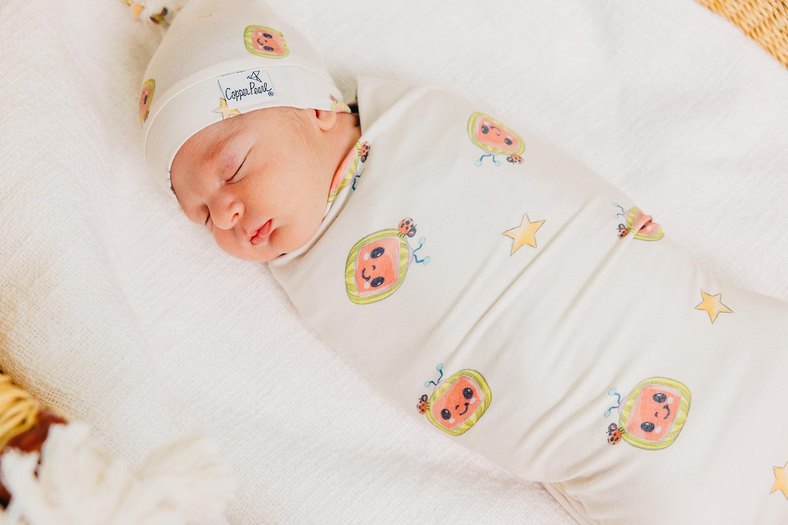 Lightweight, breathable Copper Pearl knit blanket for everyday comfort.