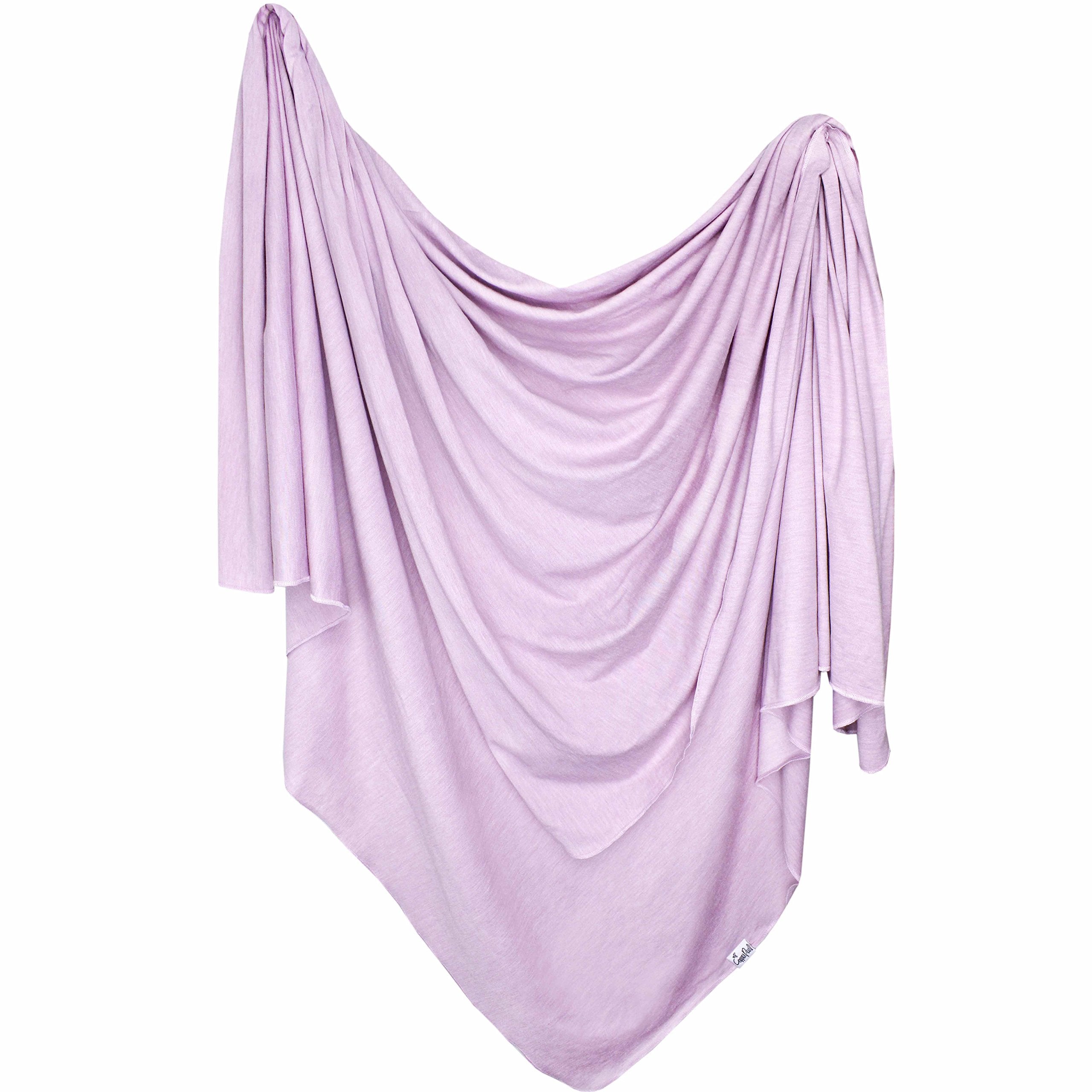 Copper Pearl Lily swaddle blanket offers soft, breathable knit for newborn swaddling.