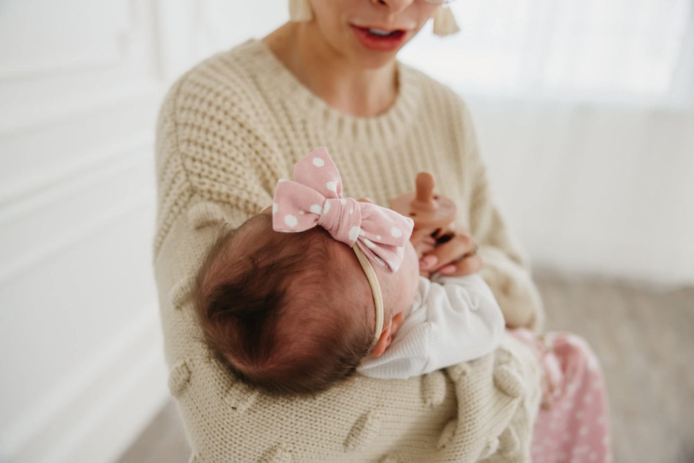 Copper Pearl Lucy Classic bow coordinated with outfits for a cohesive look