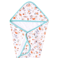 Copper Pearl Mickey Mouse Boo Bash hooded towel front view shows playful design and soft knit fabric.