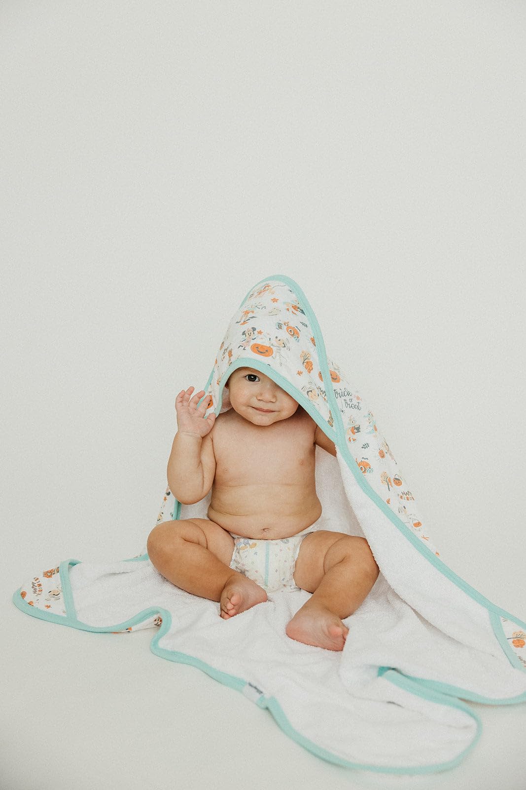 Copper Pearl Boo Bash hooded towel hood detail highlights cozy head warmth and easy family drying.