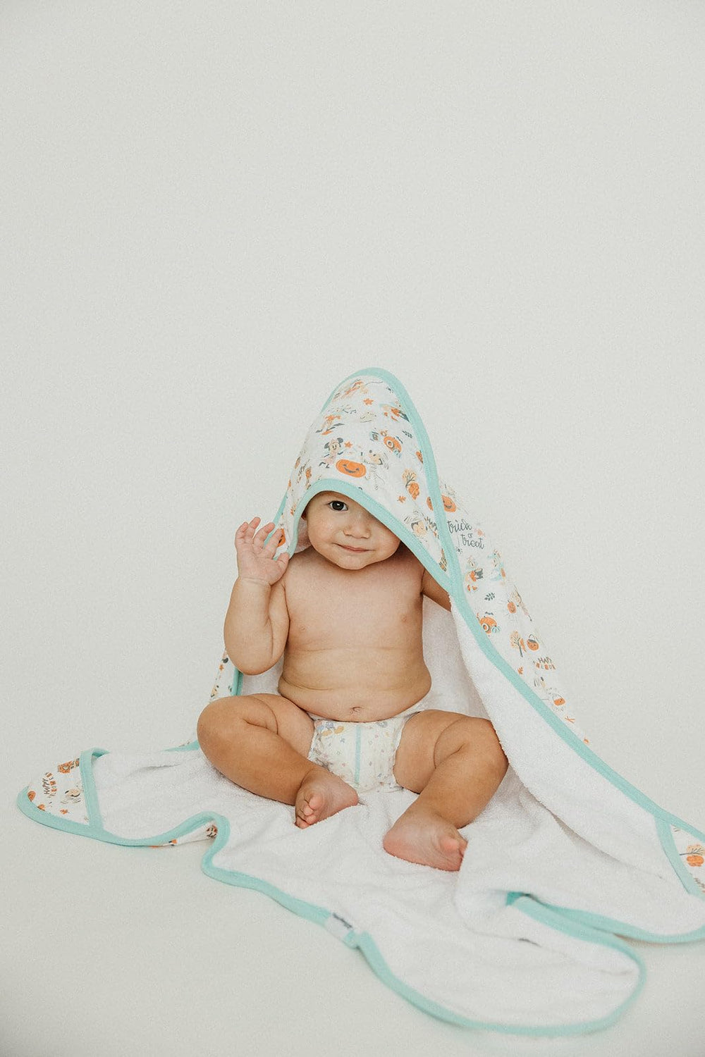 Copper Pearl Boo Bash hooded towel hood detail highlights cozy head warmth and easy family drying.