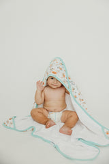 Copper Pearl Boo Bash hooded towel hood detail highlights cozy head warmth and easy family drying.
