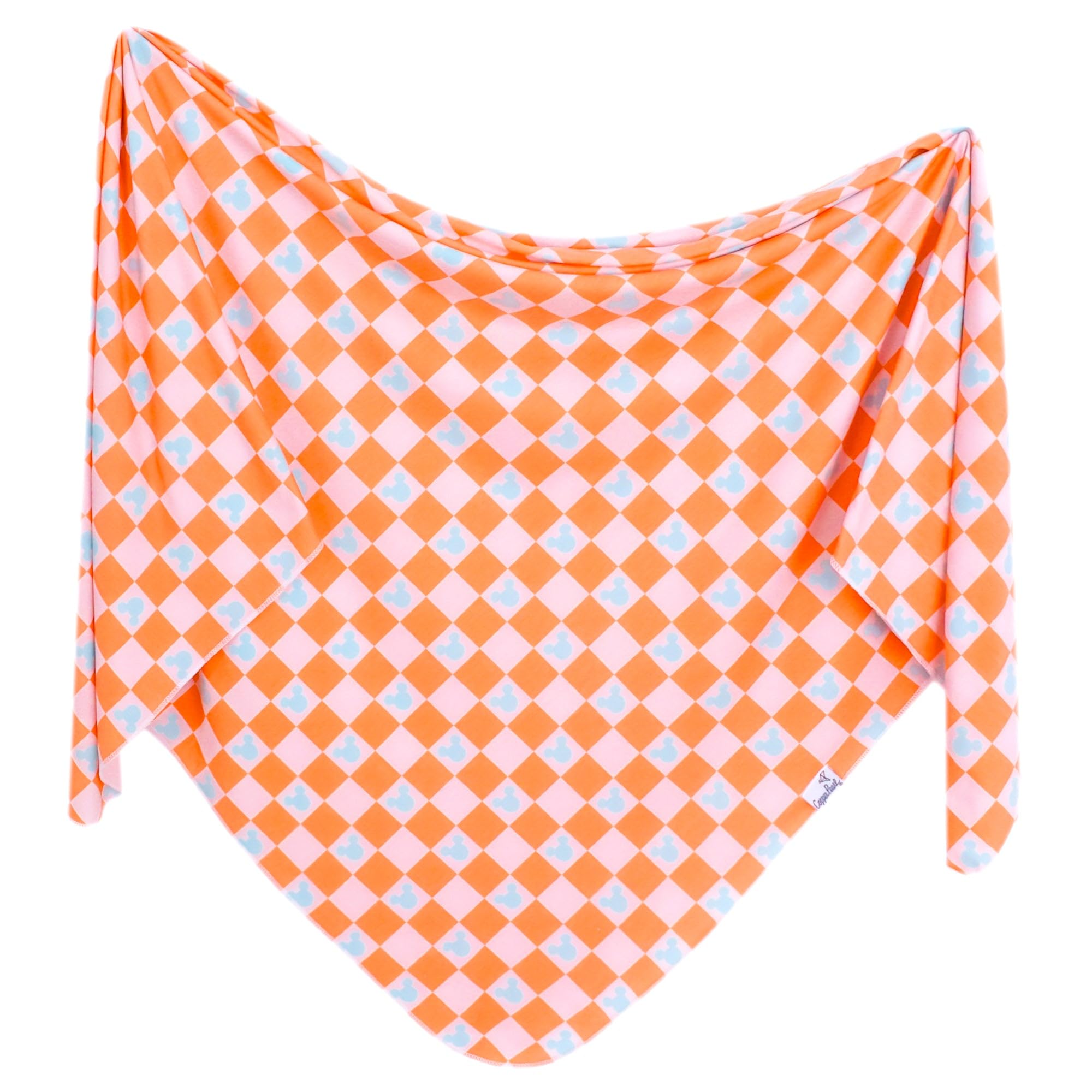 Copper Pearl Mickey Mouse Check swaddle blanket 46x46 soft and cozy for secure wrapping