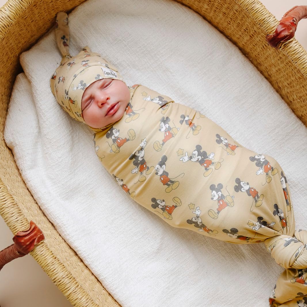 Copper Pearl Mickey swaddle makes a gift-ready present for new parents.