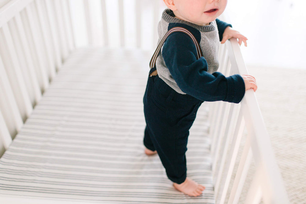 Copper Pearl Midtown knit coordinating design helps create a cohesive nursery look