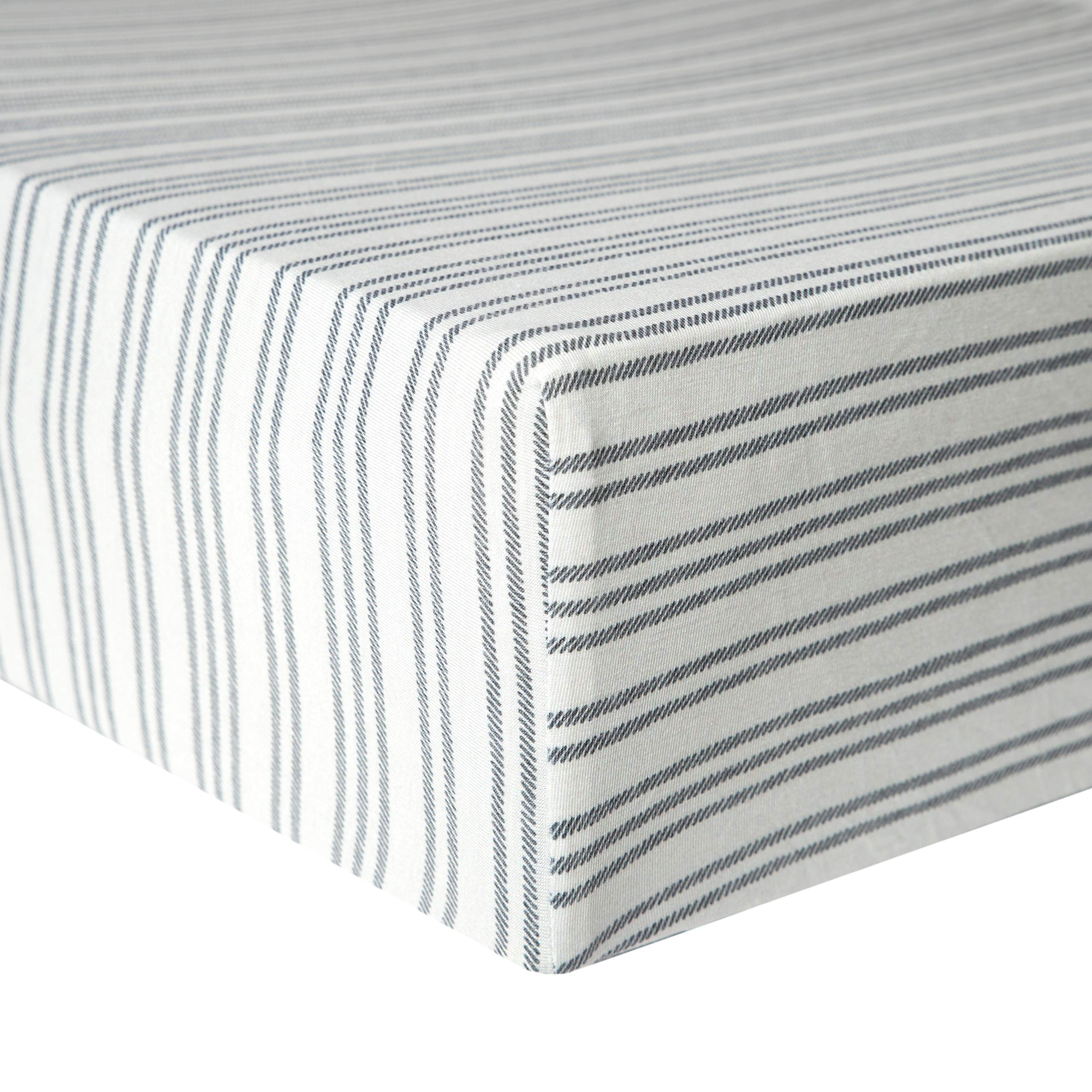 Copper Pearl Midtown knit crib sheet closeup shows soft breathable fabric for comfort