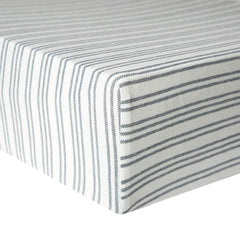 Copper Pearl Midtown knit crib sheet closeup shows soft breathable fabric for comfort