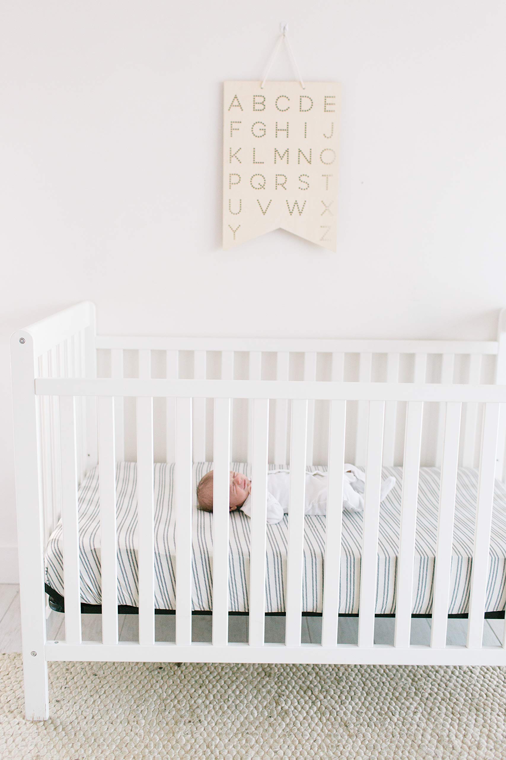 Copper Pearl Midtown knit toddler sheet closeup demonstrates gentle touch for naps