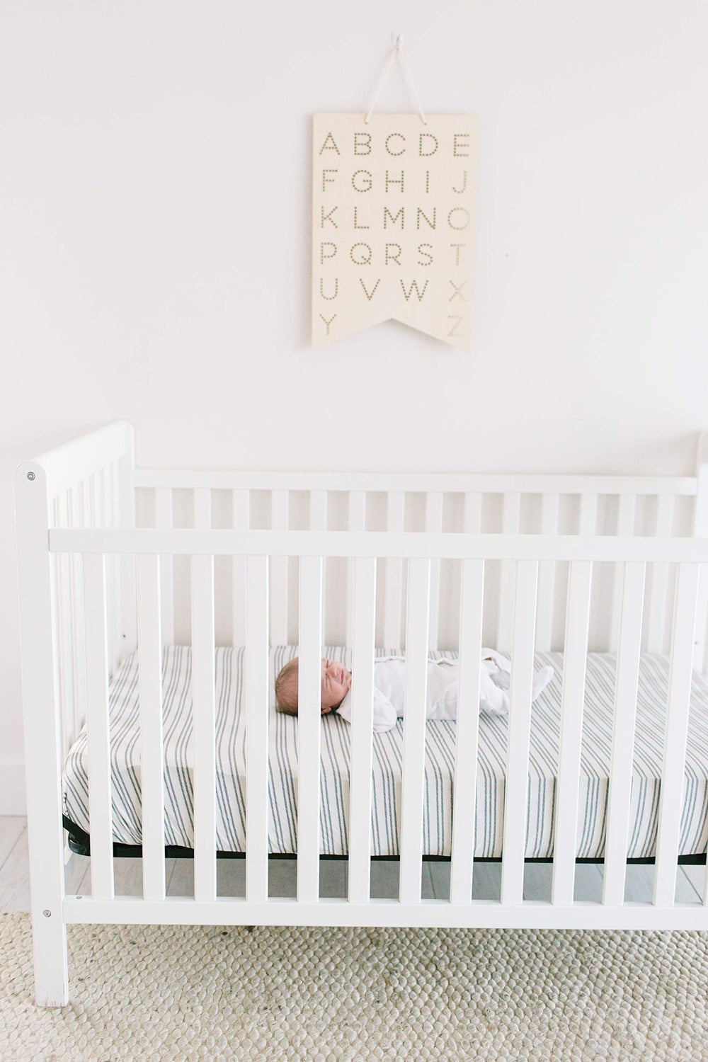 Copper Pearl Midtown knit toddler sheet closeup demonstrates gentle touch for naps