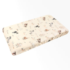 Copper Pearl Montana knit changing pad cover in ultra-soft fabric for gentle diaper changes