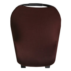Copper Pearl Moose car seat cover shields baby while out and about.