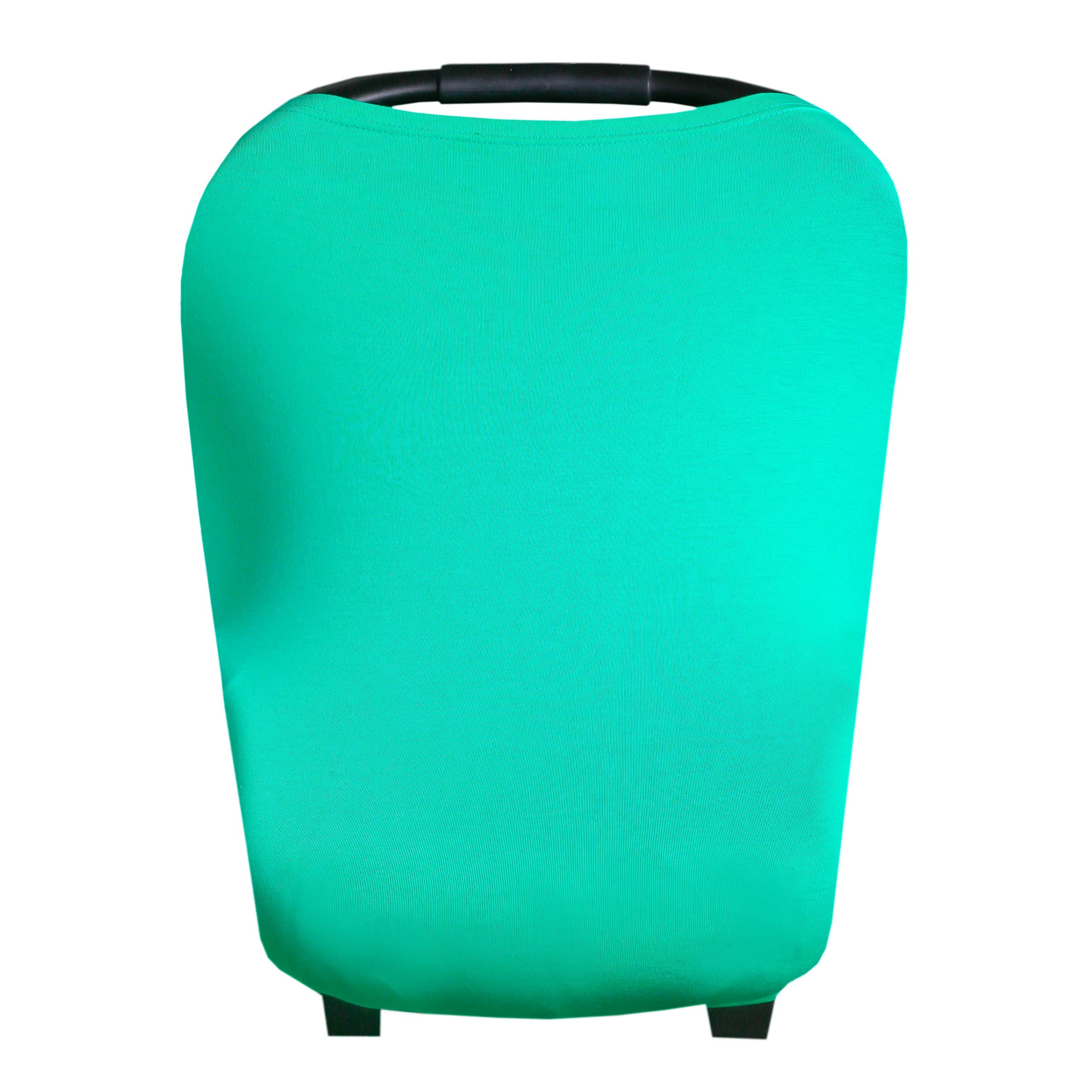 Copper Pearl Multi-Use Cover on car seat shields from sun while keeping baby visible