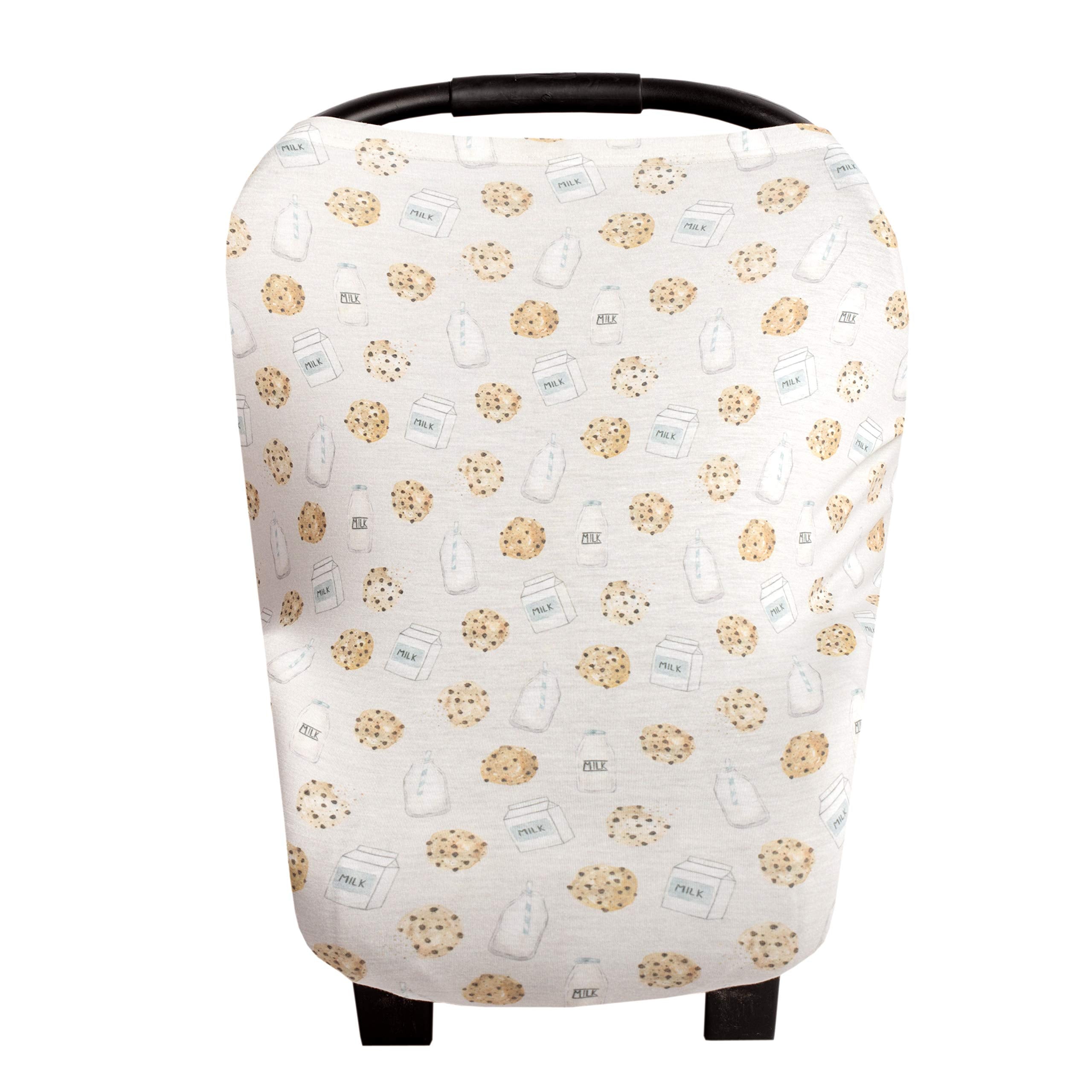 Copper Pearl multi-use cover for car seat keeps baby protected and visible for quick checks.