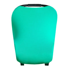Copper Pearl Multi-Use Cover on car seat shields from sun while keeping baby visible