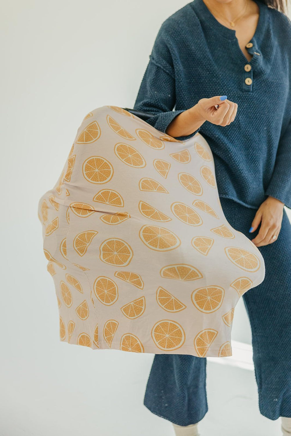 Copper Pearl high chair cover keeps surface clean