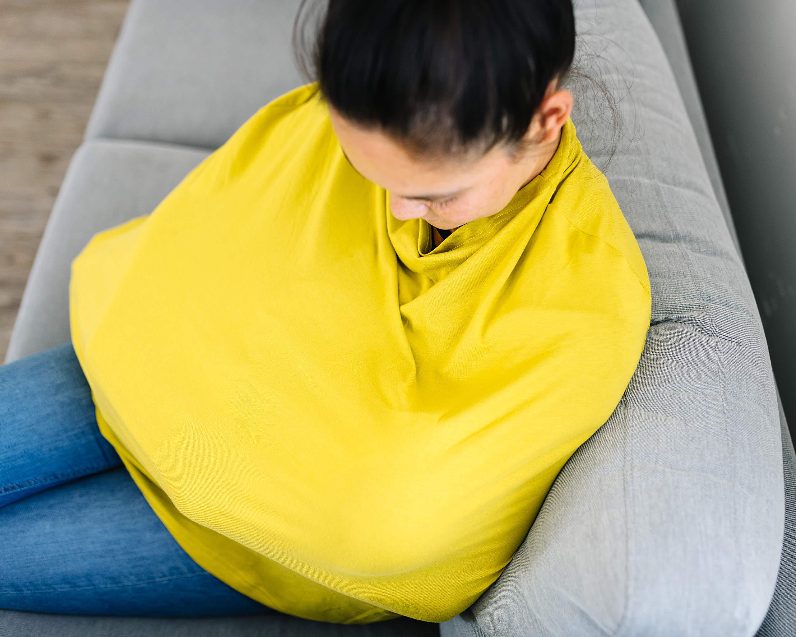 Copper Pearl infinity scarf doubles as a nursing cover when needed.