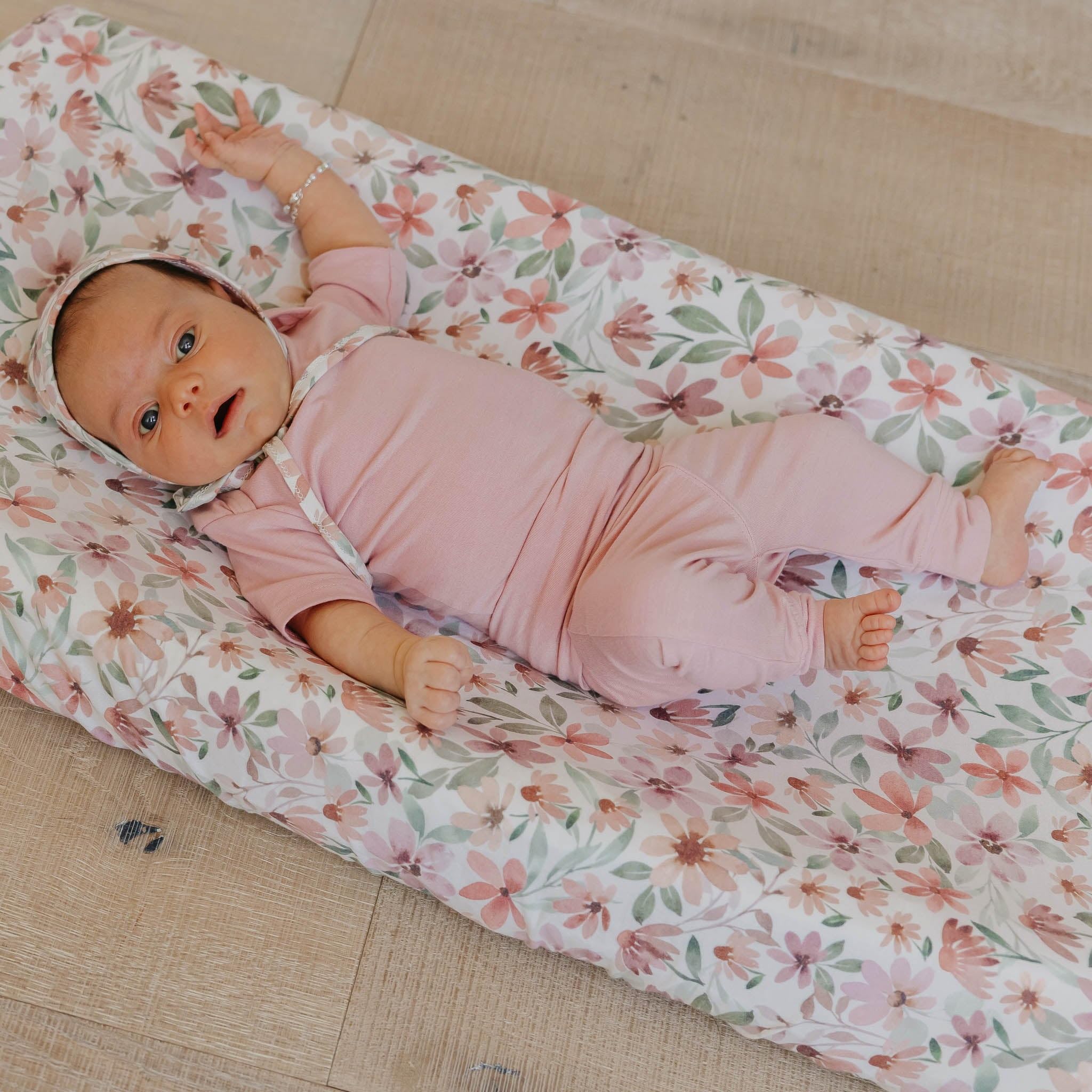 Copper Pearl Natalie nursery-coordinate option coordinates with existing crib linens.