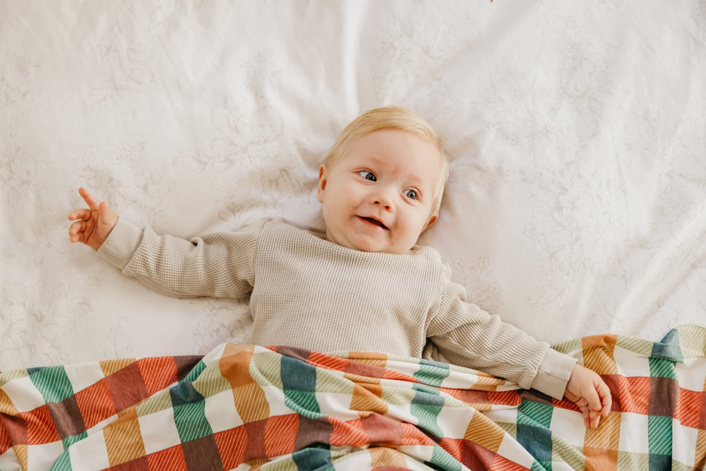 Copper Pearl Nicholas blanket gift-ready packaging for new baby celebrations
