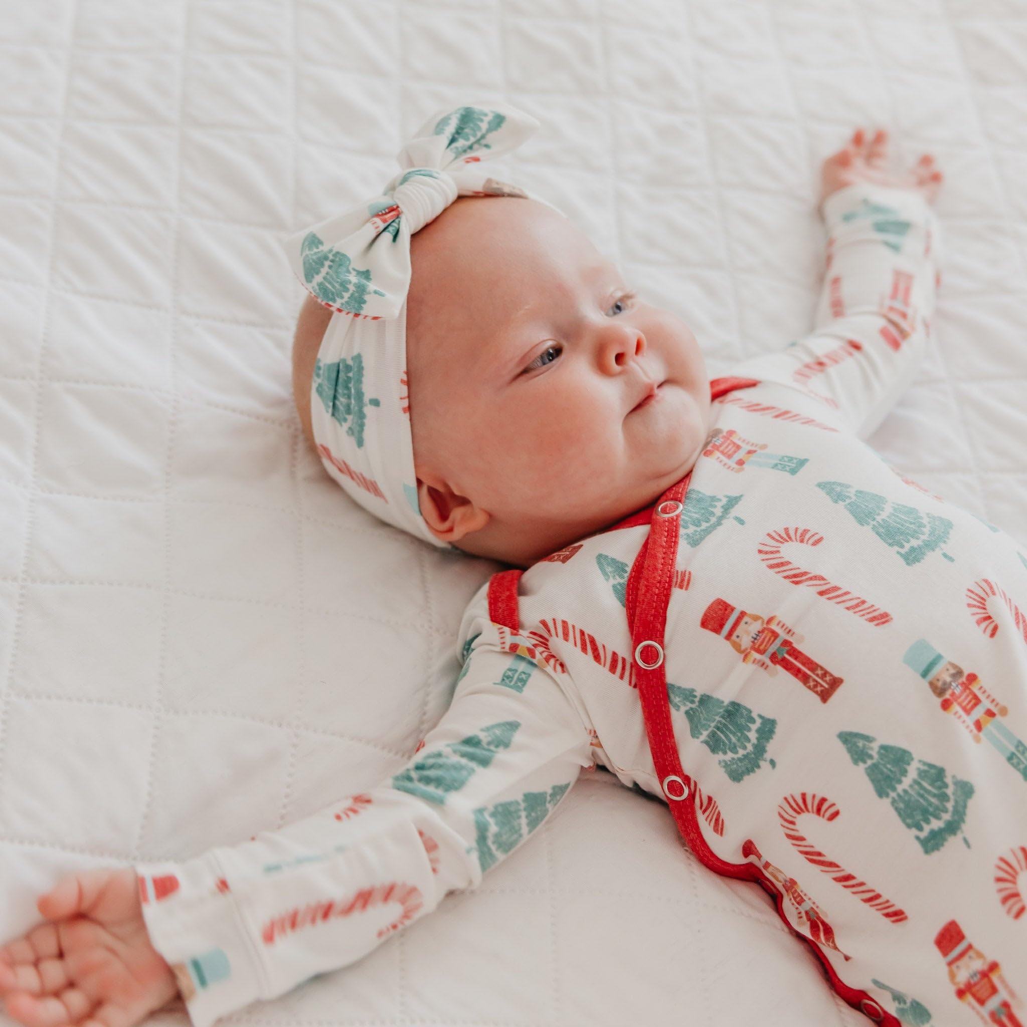 Copper Pearl Nicholas gown print design highlighting stylish nursery look.