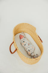 Copper Pearl Nightmare Before Christmas swaddle blanket folded display highlights premium fabric and portability.