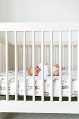 Copper Pearl Noah print close-up showcases playful design for nursery décor and baby’s comfort