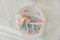 Copper Pearl Oceana tub bath toy storage net designed for easy access in the tub.