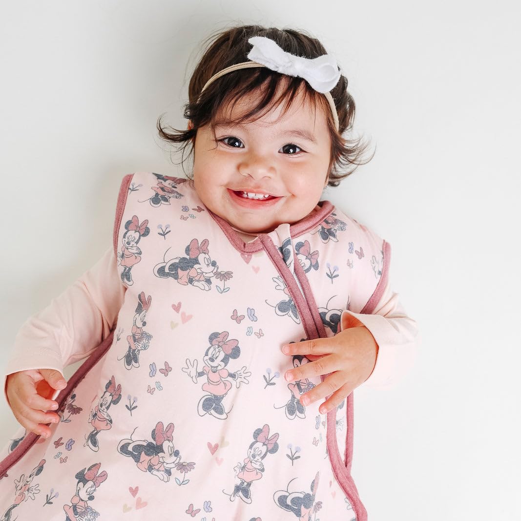 Copper Pearl Minnie Mouse fabric close-up reveals three-layer softness and structure.