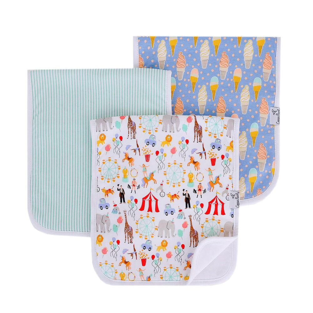 Copper Pearl premium burp cloths with triple layers for strong absorption