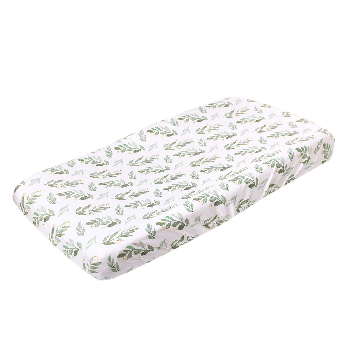 Copper Pearl premium knit changing pad cover Fern, front view showing soft fabric and secure fit for nursery