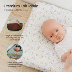 Copper Pearl premium knit changing pad cover in trendy designs complements nursery decor.