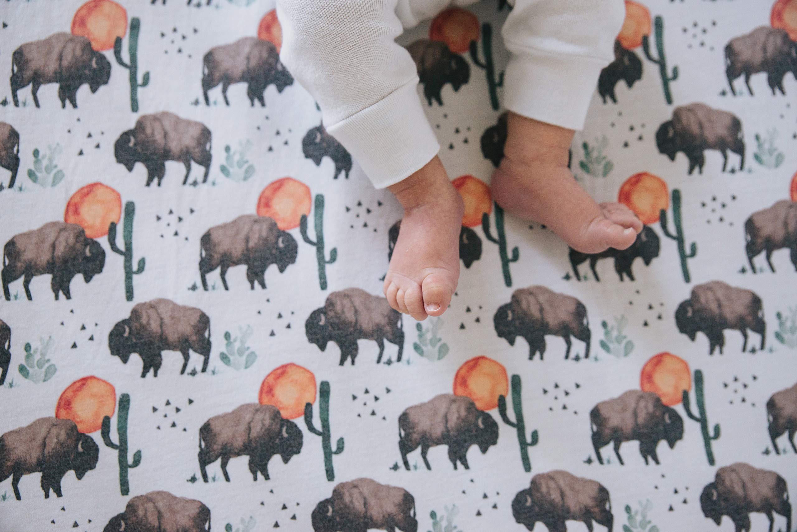 Copper Pearl premium knit crib sheet is easy to wash and stays soft after washing