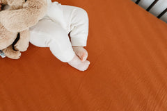 Copper Pearl premium knit crib sheet gender-neutral design complements any nursery