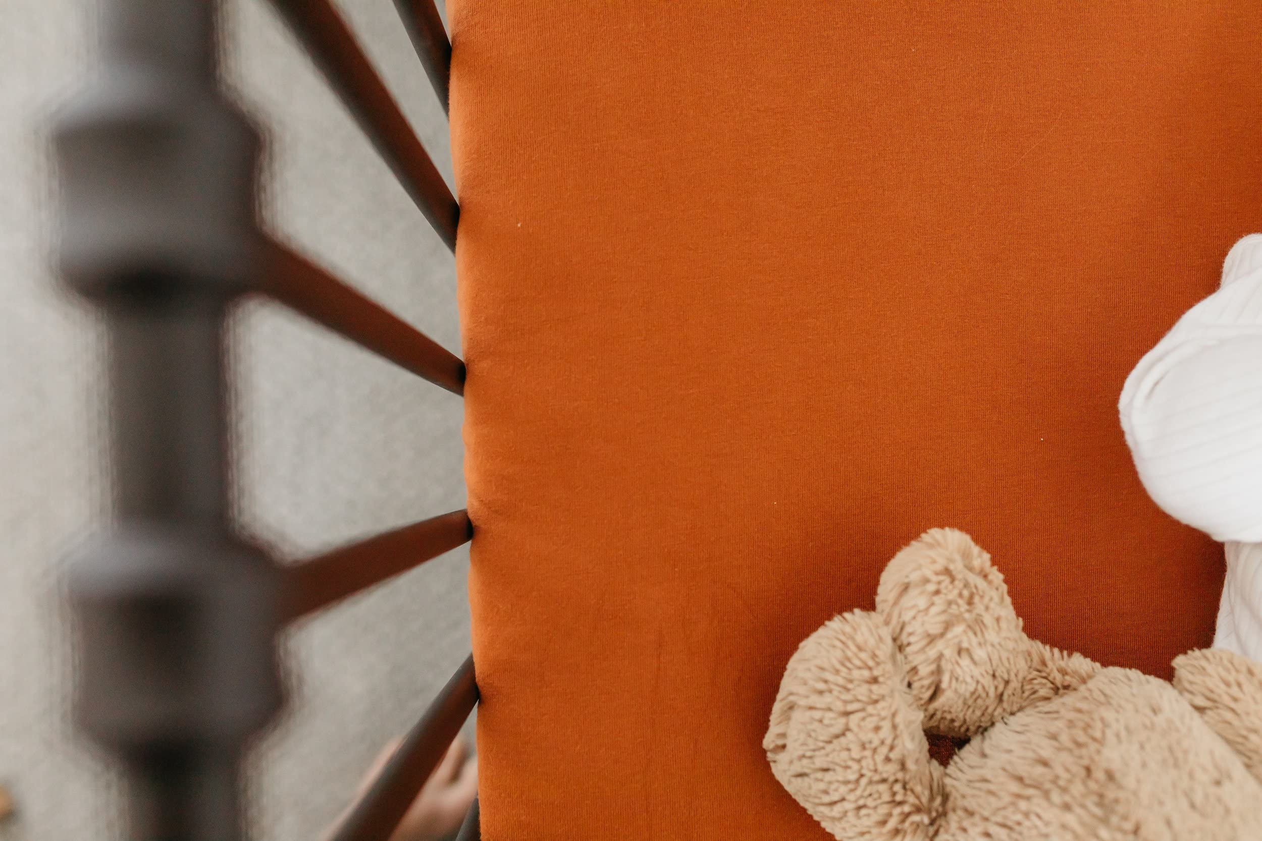 Copper Pearl premium knit crib sheet gift-ready packaging for baby showers