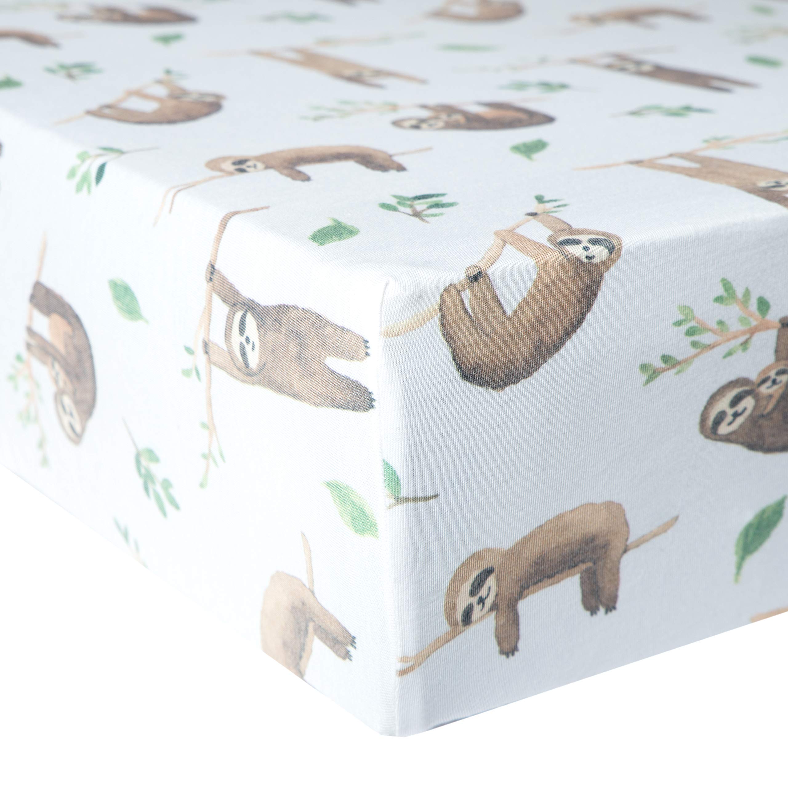 Copper Pearl Noah premium knit crib sheet close-up highlighting ultra-soft fabric for baby sleep