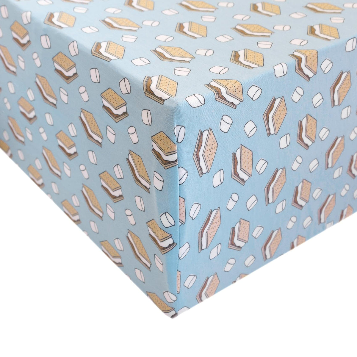 Copper Pearl S-Mores crib sheet close-up of breathable knit fabric